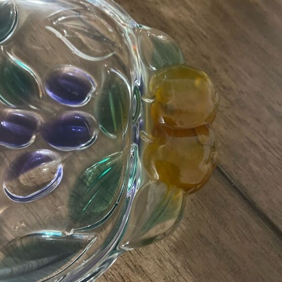 Elegant Glass Art garden harvest fruit and cheese glass serving tray - Picture 6 of 6